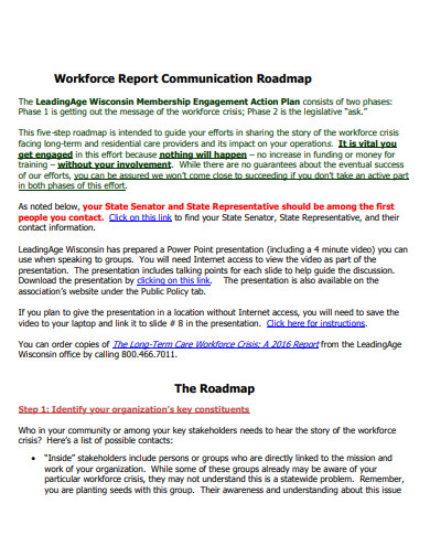 workforce report communication roadmap