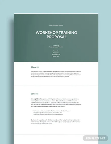 workshop training proposal