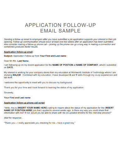 application of follow up email