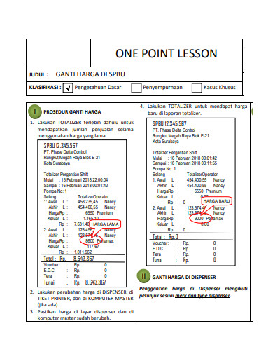 basic one point lesson