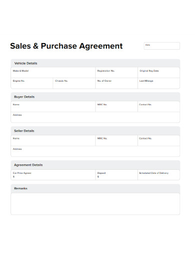 car sales purchase agreement 