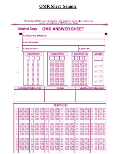 college omr sheet