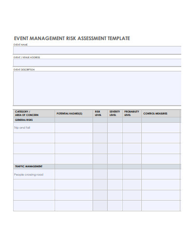 event management risk assessment