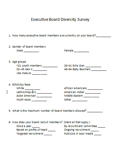 executive board diversity survey