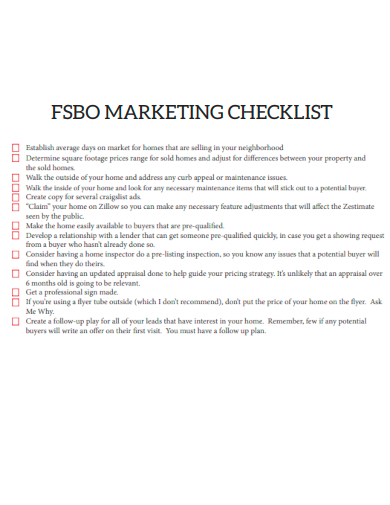 fsbo marketing checklist