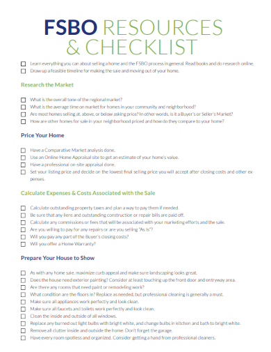 fsbo resources checklist