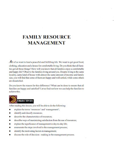 family resource management