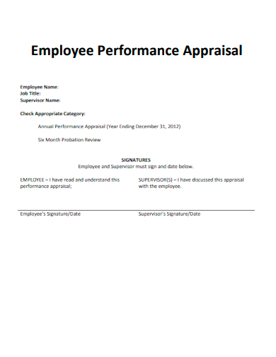 formal employee performance appraisal