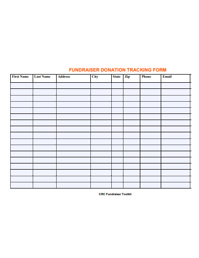 fundraiser donation tracking form