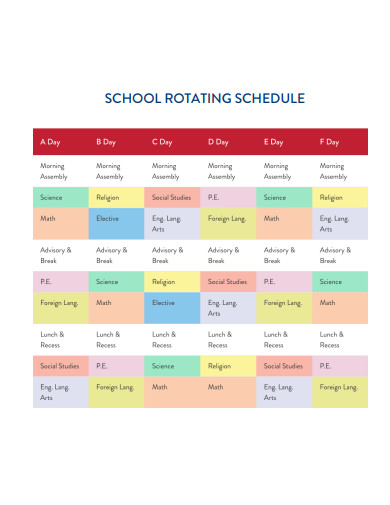 middle school rotating schedule