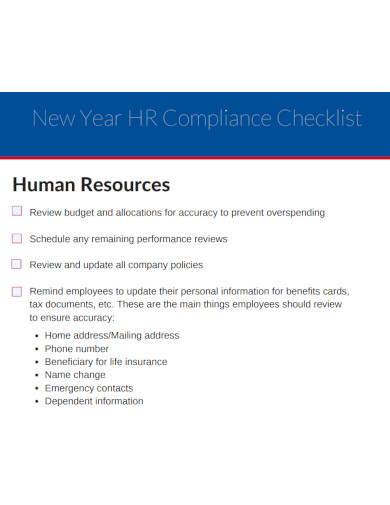 new year hr compliance checklist