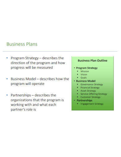 overview of business plan description