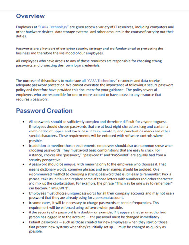 password policy template