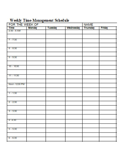 printable week schedules