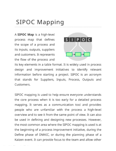 sipoc mapping