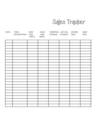 sales tracker example