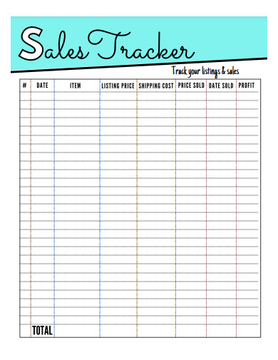 sample sales tracker