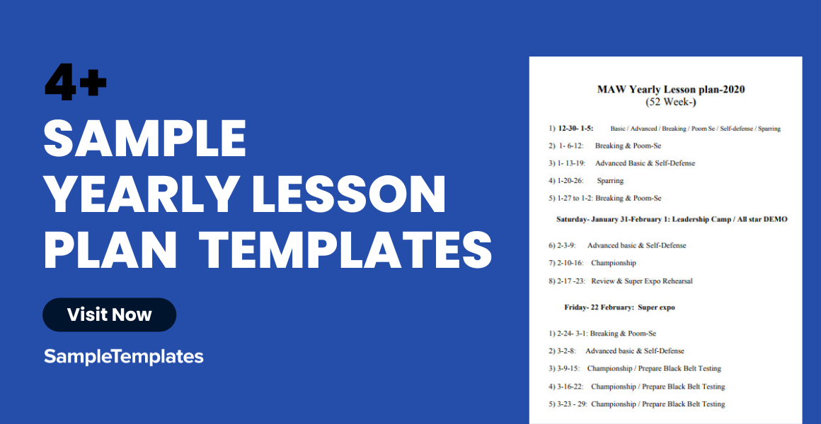 Sample Yearly Lesson Plan Templates
