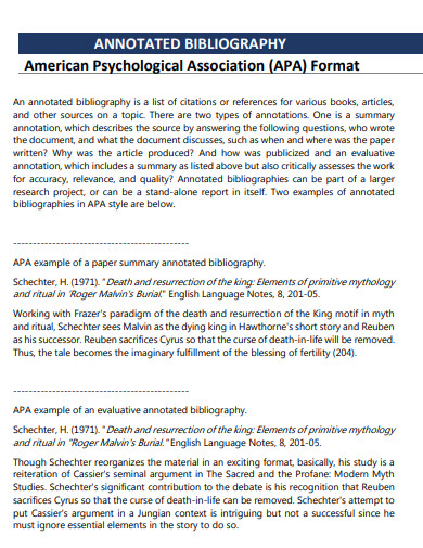 apa annotated bibliography sample