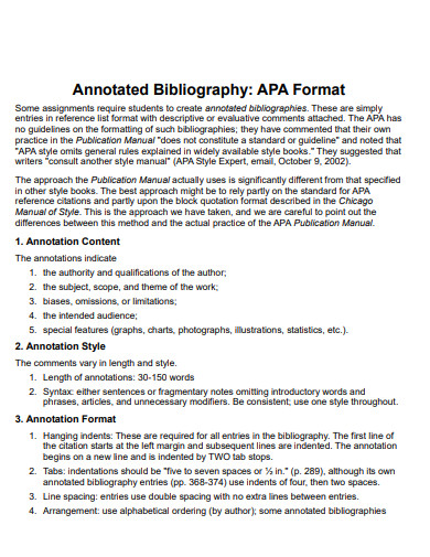 basic apa annotated bibliography