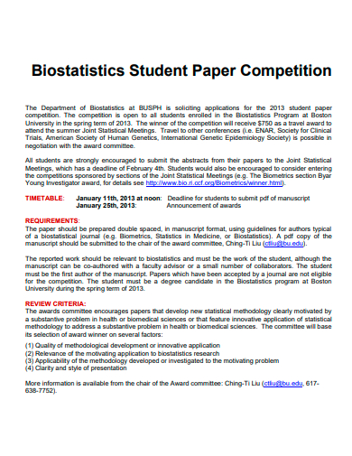 biostatistics student paper competition