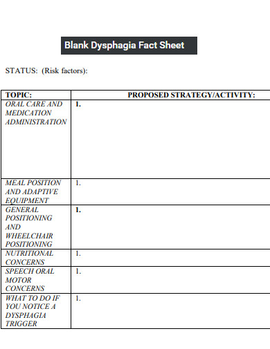 blank dysphagia fact sheet