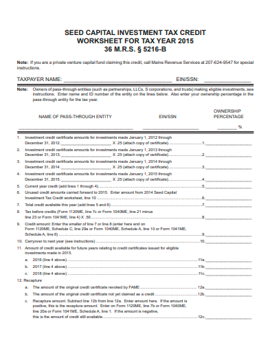 capital investment tax credit worksheet