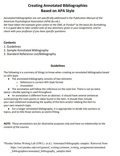 creating annotated bibliography in apa style