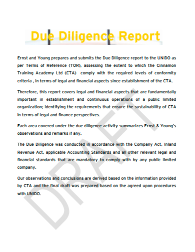 draft due diligence report