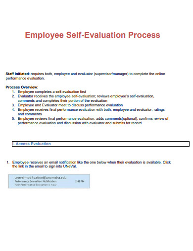 employee self evaluation process