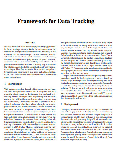 framework for data tracking