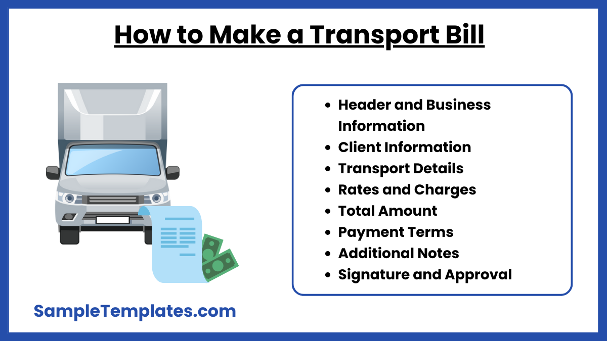 how to make a transport bill