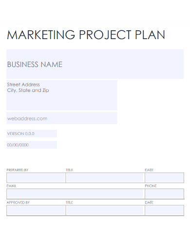 marketing project plan 