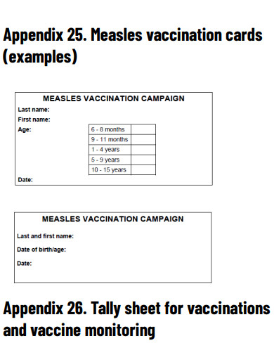 measles vaccination card
