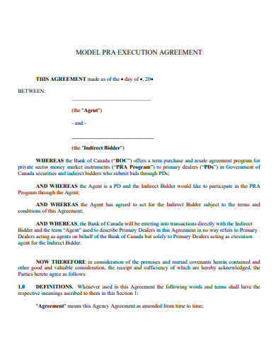 model execution agreement