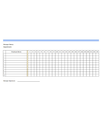 monthly employee attendance sheet
