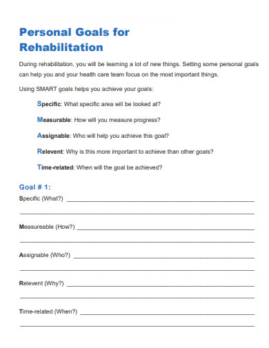 personal goals for rehabilitation
