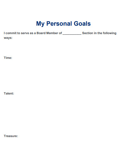 personal goals
