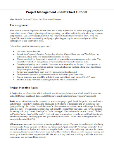 project management planning gantt charts