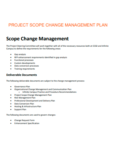 project scope change management plan