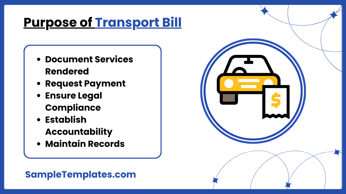 purpose of transport bill