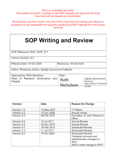 sop writing and review