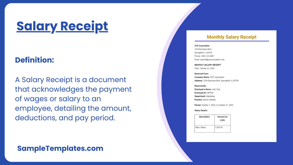 Salary Receipt