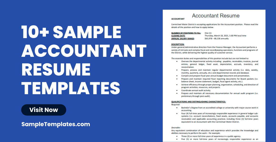 sample accountant resume template