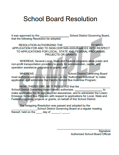 school board resolution