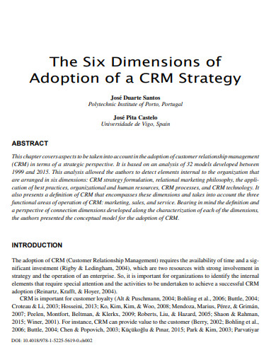 six dimensions of crm strategy