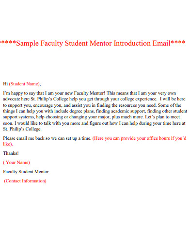 student mentor introduction emai