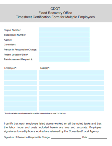 timesheet certification form for multiple employees