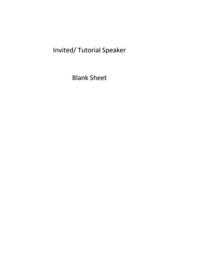 tutorial speaker blank sheet