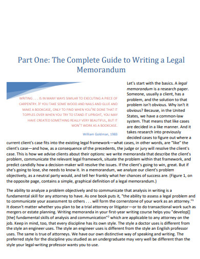 writing a legal memorandum
